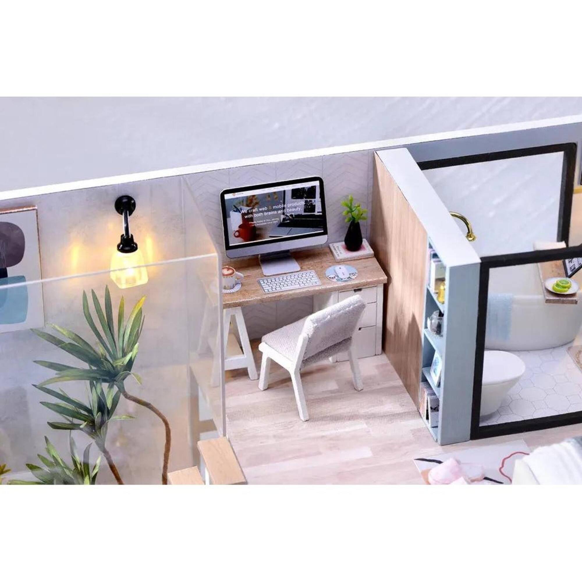 Wizardi Miniature Roombox: House on the Riviera Dollhouse Kit